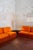 Modular sofa dating from the 1980s, composed of four independent modules with frames clad in pressed bamboo. The sofa has...