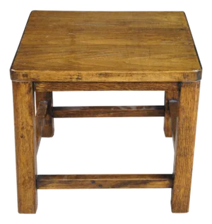 Antique 1920s Mission Arts & Crafts Oak Stool Side Table Plant Sculpture Stand