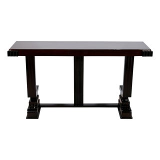 Art Deco Console with Black Elements and High-Gloss Lacquered, 1930s For Sale