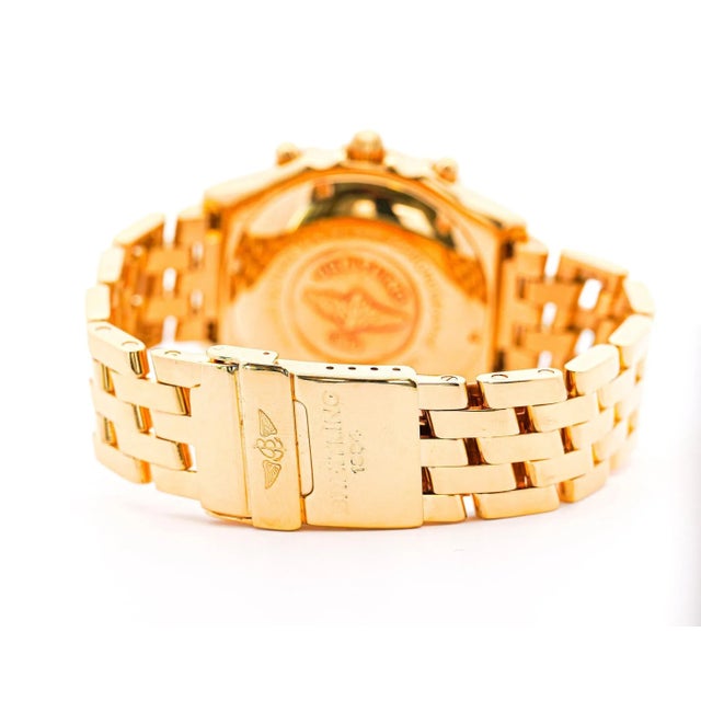 Breitling 18K Gold Chronomat Black Dial 1884 Ref. K13050.1 w/ Box & Paper Watch For Sale - Image 9 of 12