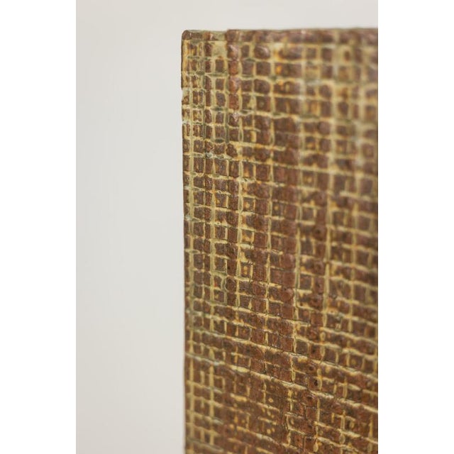 1970s Brutalist-Style Stoneware Vase with Plant Decoration, 1970s For Sale - Image 5 of 10