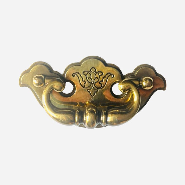 Vintage Keeler Brass Company Brass Dresser Pulls Handles N-15176 (2pieces) and N-13751 (2pieces) For Sale In San Diego - Image 6 of 12