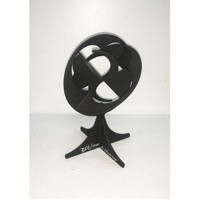 1980s Roberto Vecchione, Black Abstract Il Mondo Sculpture, 1980, Lacquered Pewter For Sale - Image 5 of 18