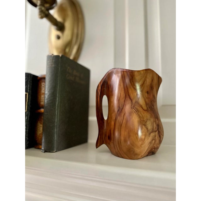 1960’s Olive Wood Carved Vase in the Style of Alexandre Noll, France For Sale - Image 9 of 13