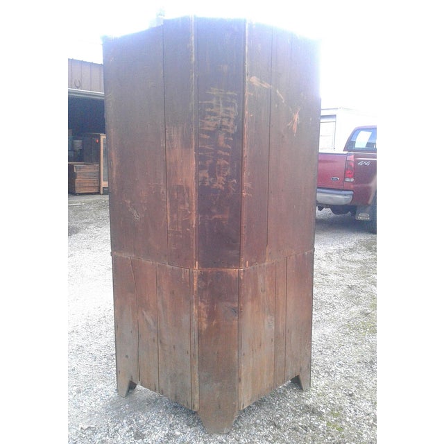 1850s Two Piece Poplar Blind Door Corner Cabinet Cupboard For Sale - Image 16 of 17