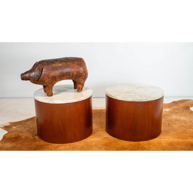 1980s Architectural Supplements for Habitat Carrara Marble Drums - A Pair For Sale - Image 10 of 18