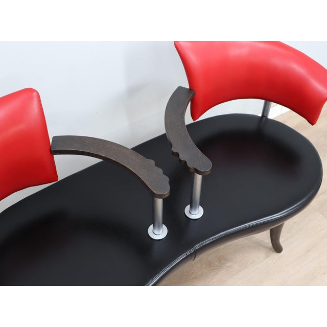 Postmodern Italian Black and Red Bench from Moroso, 1990s For Sale - Image 14 of 16