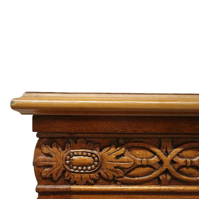 Chippendale Style Floral & Foliate Carved Mahogany Table C1900 For Sale - Image 6 of 15