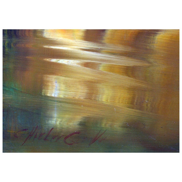 1960s Forest and Pond at Sunset Landscape by Charles Grove For Sale In Monterey, CA - Image 6 of 6