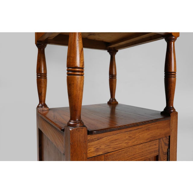 1920s Art Deco French Night Stand with Blue Stone Top, 1920s For Sale - Image 5 of 12