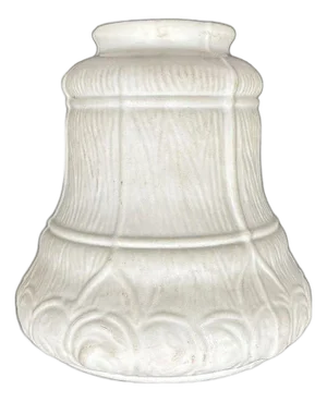 1950s Art Nouveau Frosted Milk Glass Bellflower Floral & Stripes Globe , 2.25" Fitter