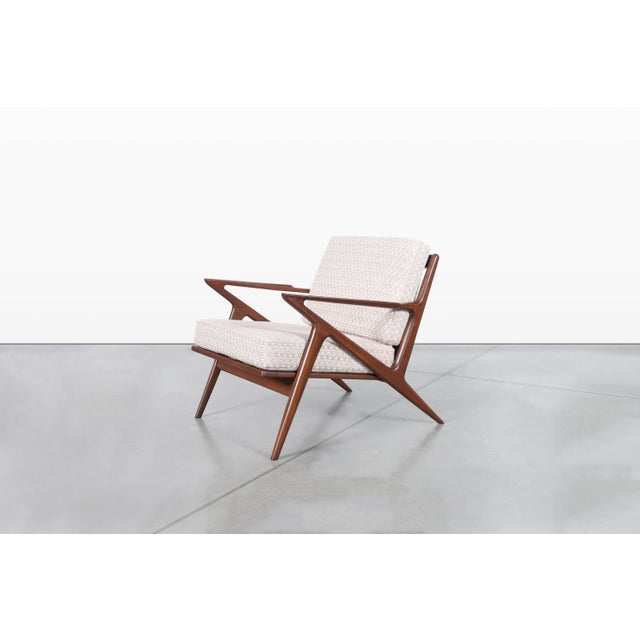 Wood Danish Modern Walnut "Z" Lounge Chairs by Poul Jensen for Selig For Sale - Image 7 of 14
