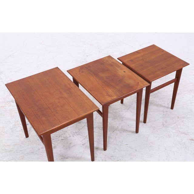 Vintage Danish Teak Nesting Tables, Set of 3 For Sale - Image 6 of 12