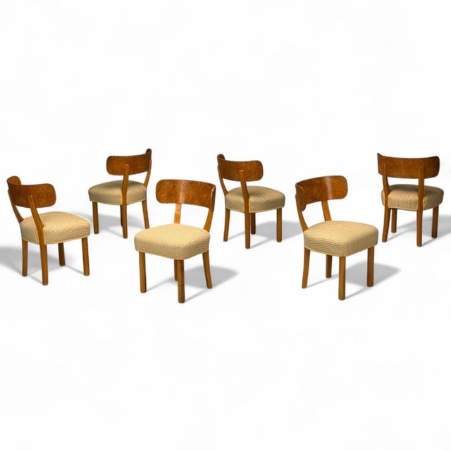 Axel Einar Hjorth, Nordiska Kompaniet, Birch, Birka Chairs, Sweden, 1930s - Set of 6 For Sale - Image 4 of 15