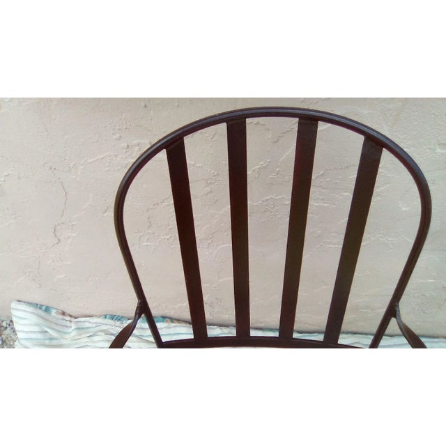Vintage Salterini Style Metal Patio Arm Chair Brown Color Set of 2 For Sale - Image 12 of 12