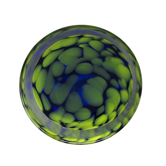 Glass Cobalt and Yellow Glass Vase by Justyna Krosno For Sale - Image 7 of 9