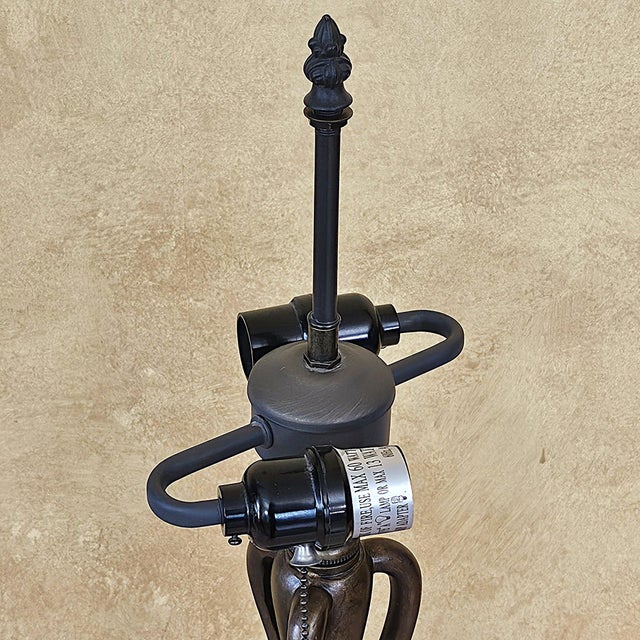 Mission-Style Tiffany Stained Glass Table Lamp by K L Lighting For Sale - Image 9 of 18