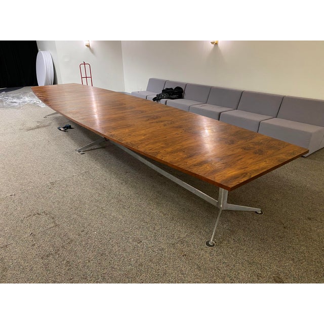 1970s 1970s Mid-Century Modern Exotic Endangered Rosewood 22' Conference Table For Sale - Image 5 of 5