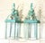 Turquoise Elegant Pair of Vintage Brass Wall Lanterns - 22”x 9”.5 X 10” For Sale - Image 8 of 16