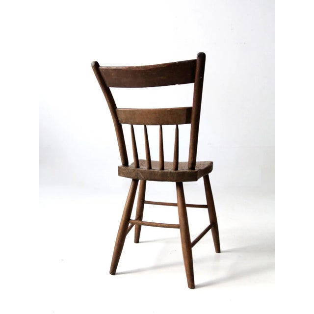 Antique Plank Seat Chair For Sale - Image 10 of 12