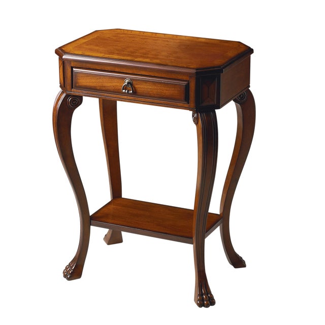 Traditional Channing 22 in. W Rectangular Wood 1 Drawer Console Table with Lower Open Shelf, Olive Ash For Sale - Image 3 of 3
