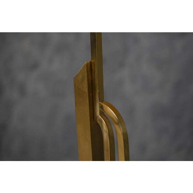 Vintage Floor Brass Lamp with Fabric Lampshade, Italy, 1970s, in Flawless conditions. Designed 1970 to 1979 Up to 250V...