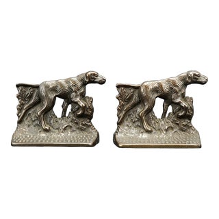 Pair of Pointer Dog Iron Bookends Hubley Circa 1925 For Sale