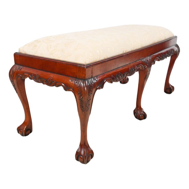 Chippendale Duet Stool in Mahogany For Sale