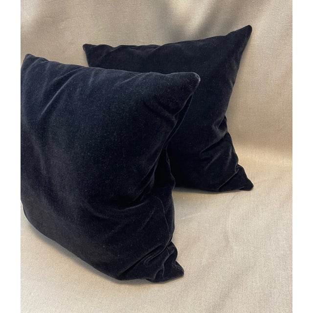 Old World Weavers Old World Weavers Black Mohair Throw Pillows - a Pair For Sale - Image 4 of 5