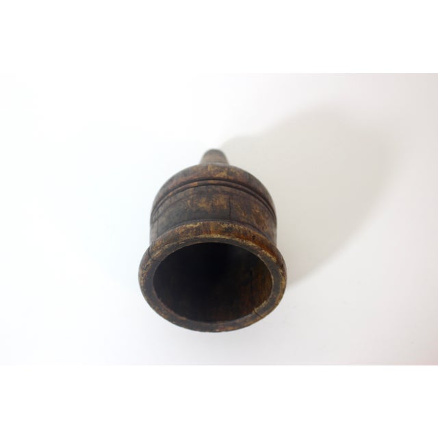 Brown Antique Wood Kitchen Funnel With Patina For Sale - Image 8 of 9