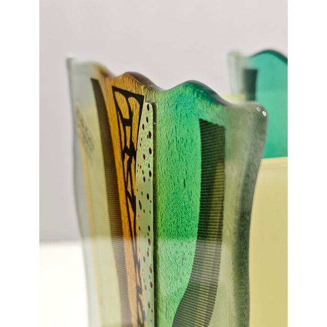 Murano Glass Vase and Centerpiece by Mario Bizzotti, Italy, 1980s, Set of 2 For Sale - Image 11 of 15