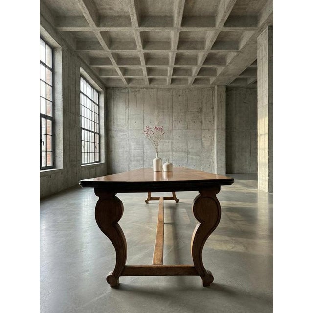 Antique French Monastery Dining Table in Nutwood, 19th Century For Sale - Image 5 of 5