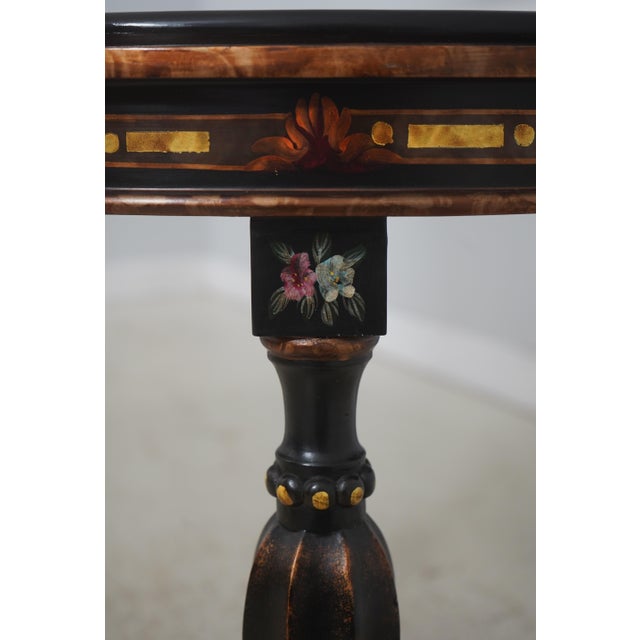 1990s Maitland Smith Round Paint Decorated Chinoiserie Table For Sale - Image 5 of 16