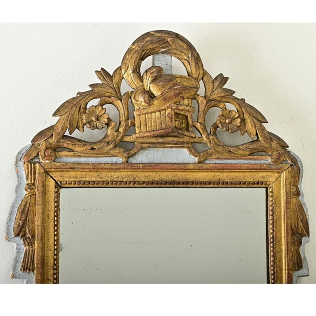 French 18th Century Louis XVI Gilt & Painted Mirror For Sale - Image 4 of 9