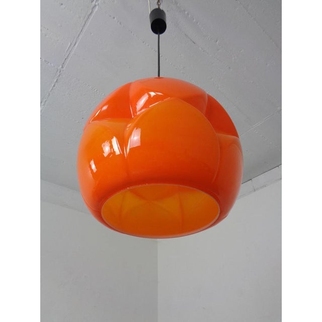 Orange Orange Glass Ball Ceiling Lamp from Peill & Putzler, Germany, 1960s For Sale - Image 8 of 18