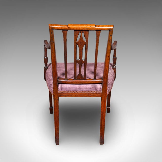 Antique Morning Room Chair, English, Desk, Elbow Seat, Sheraton Taste, Georgian For Sale - Image 4 of 10