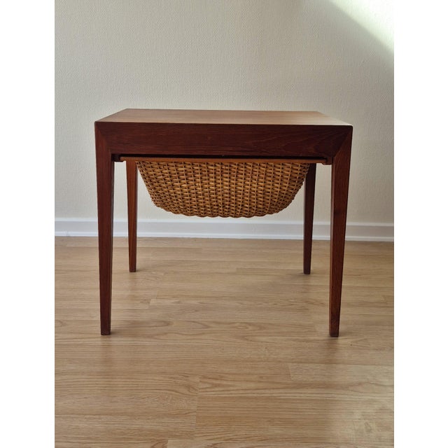 Teak Sewing Table by Severin Hansen for Haslev Mobelsnedkeri, 1960s, in Very Good conditions. Designed 1960 to 1969 I have...