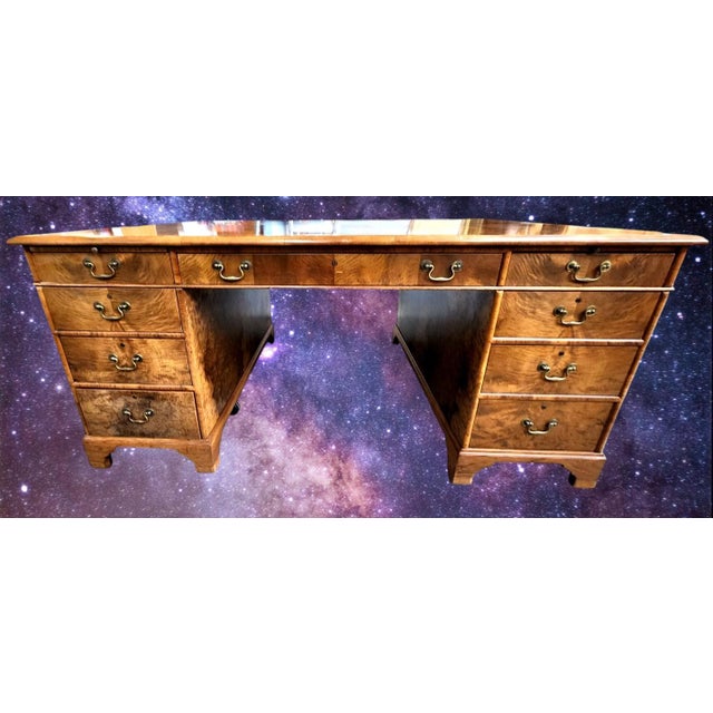 Early 20th Century Spectacular Burled Walnut Partners Desk B & O Railroad For Sale In Jacksonville, FL - Image 6 of 18
