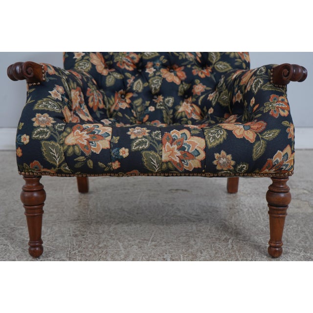 Stickley Tufted Leopold Chair & Ottoman Stool For Sale In Philadelphia - Image 6 of 18