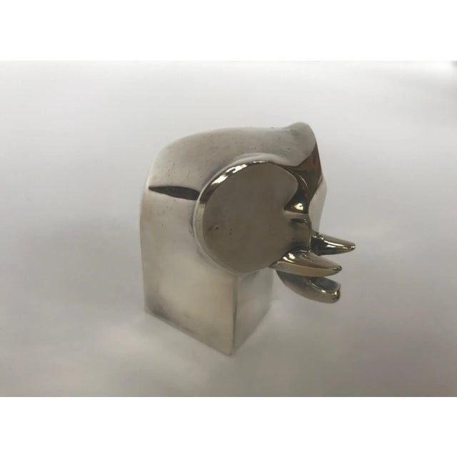 Silver 1970s Dansk Silver Plate Elephant Paper Weight Designed by Gunnar Cyren For Sale - Image 8 of 8