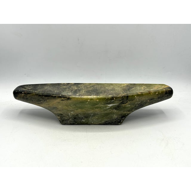 Hand-carved serpentine stone kudlik by Inuk sculptor Joosii (Josie) Pisuktie (born 1901), associated with Iqaluit,...
