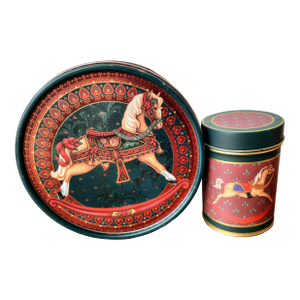 Vintage Christmas Rocking Horse Tins