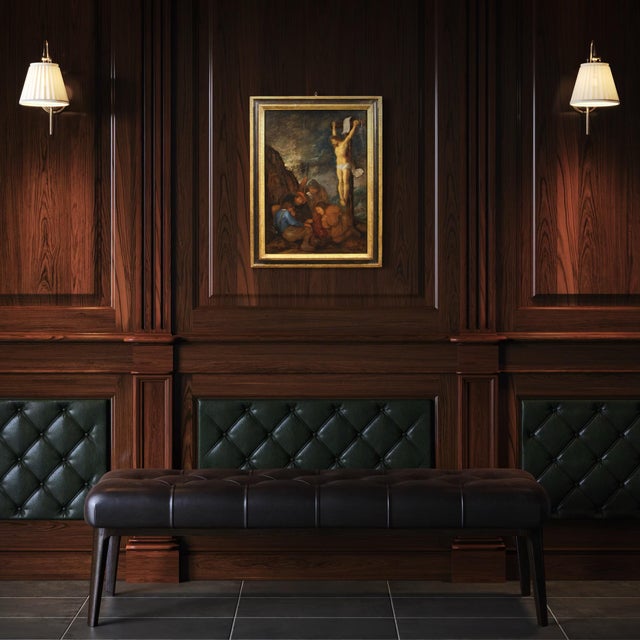 Unknown, Crucifixion with Soldiers, 1650, Oil on Panel, Framed For Sale - Image 3 of 16