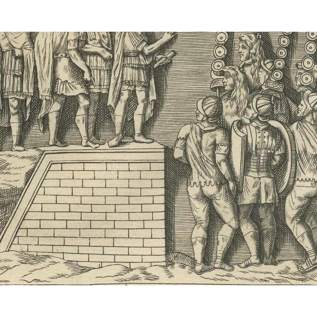 Montfaucon, Roman Camp Towers, Huts and Officers on a Tribunal, Trajans Column, 1722, Engraving For Sale - Image 4 of 8