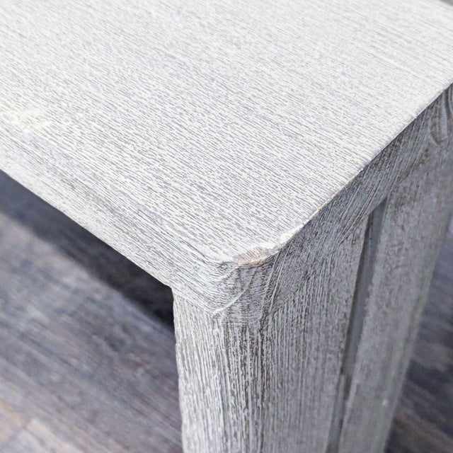 2020s Restoration Hardware Matira Modern Gray Wood Outdoor Side Table For Sale - Image 5 of 6