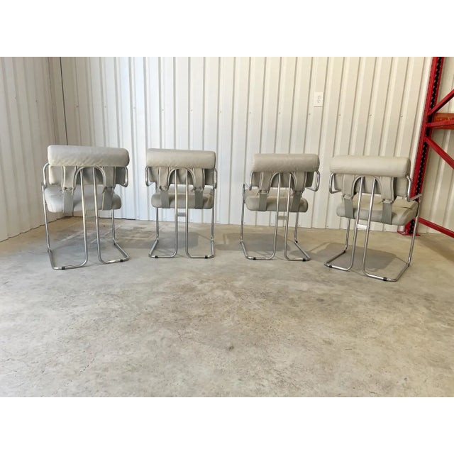 Chrome Light Grey 'Tucroma' Chairs by Guido Faleschini for I4 Mariani, 1980s, Signed For Sale - Image 8 of 18