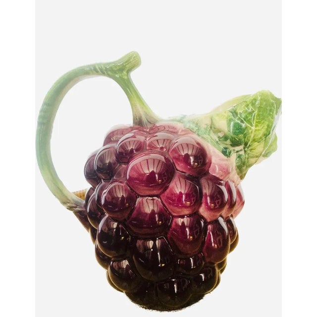 Late 20th Century Italian Majolica Grapes Pitcher For Sale In Miami - Image 6 of 11