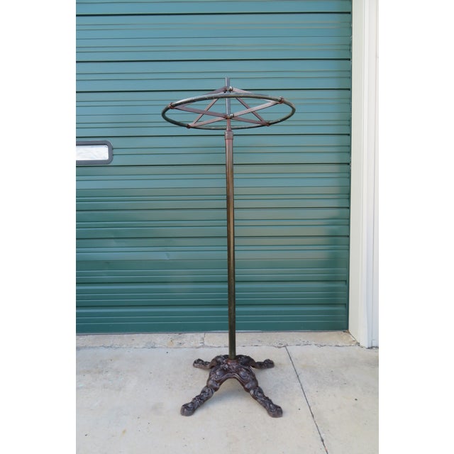 Antique Victorian Cast Iron Base Brass Industrial Clothes
