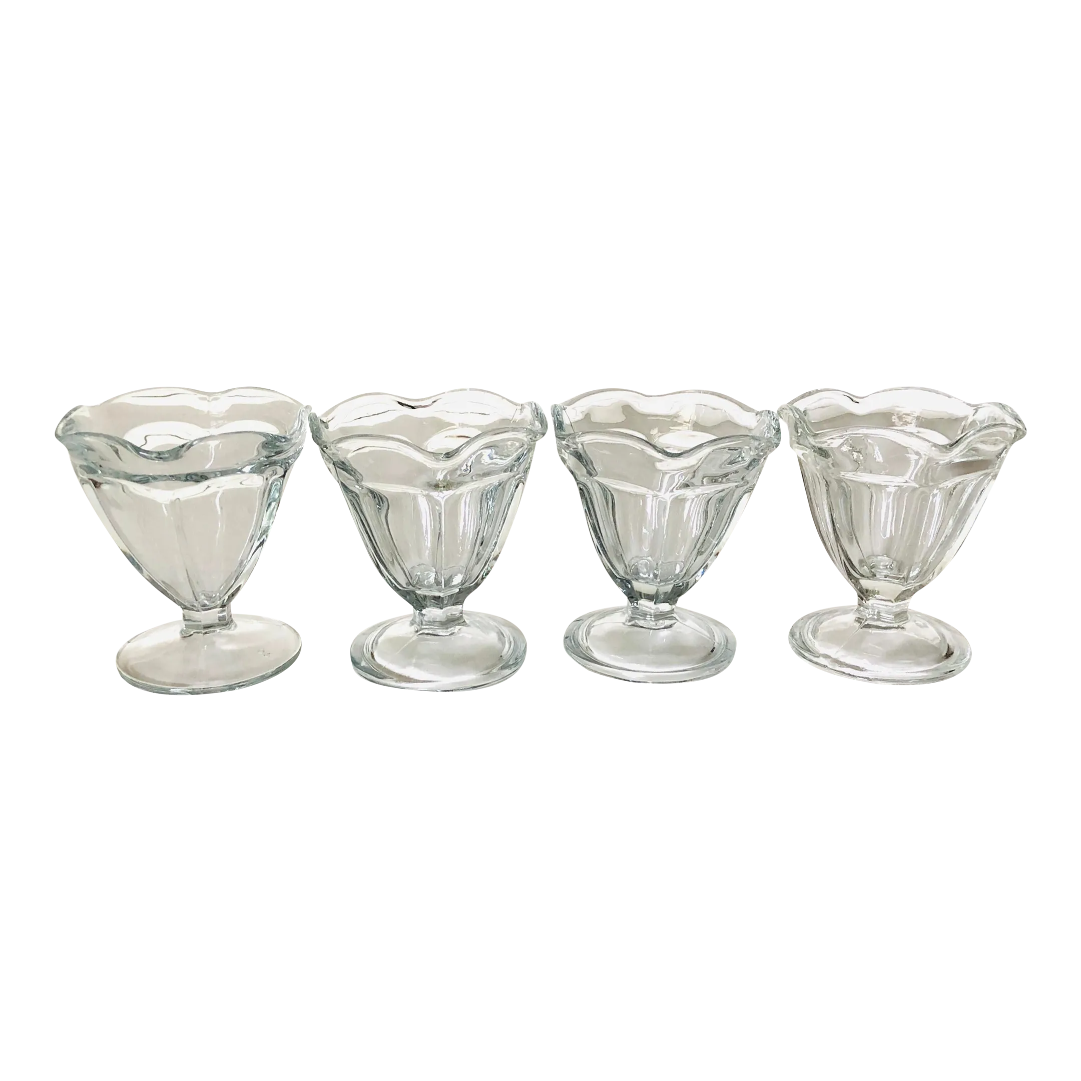 Vintage Anchor Hocking Clear Ice Cream /Sundae Glasses- Set