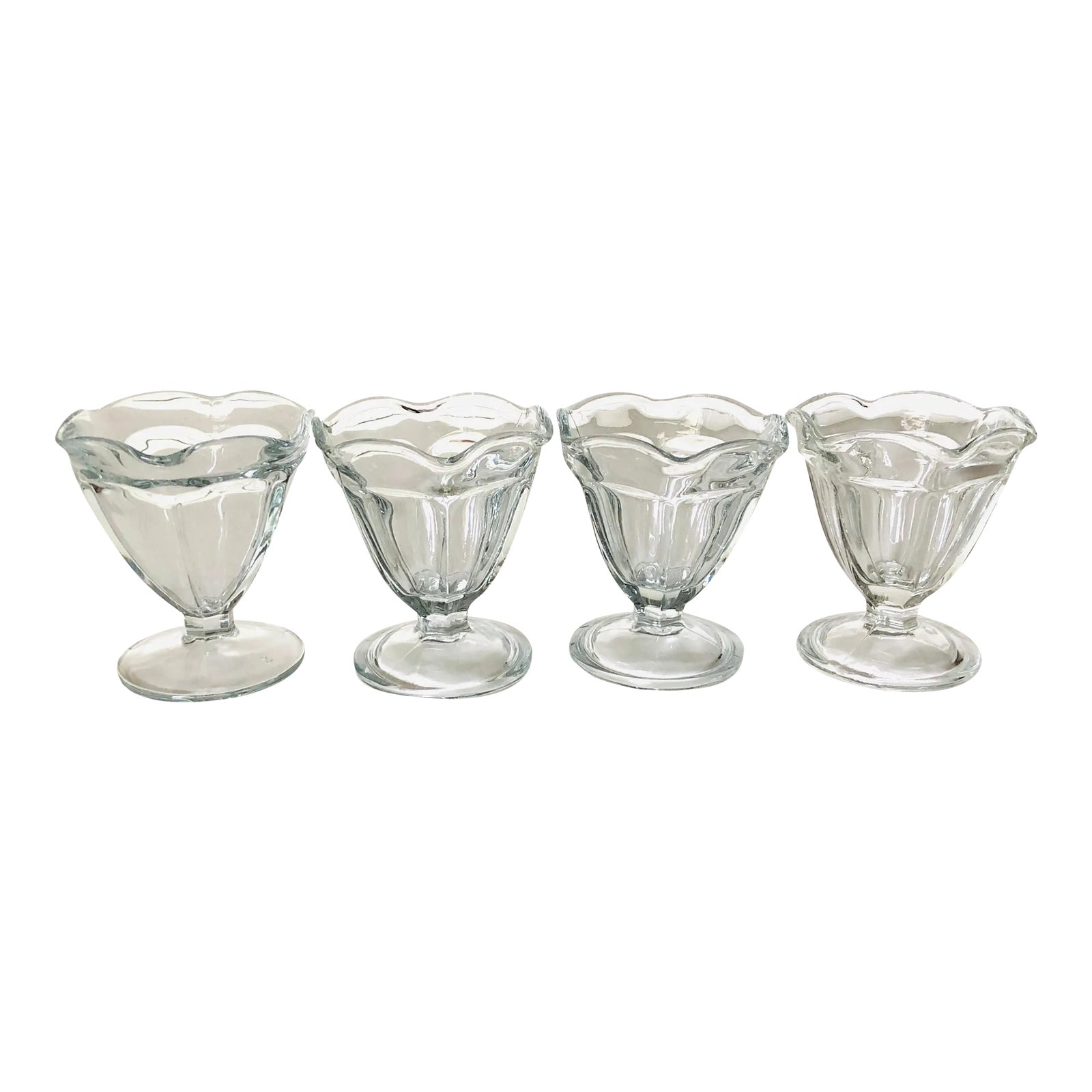Vintage Anchor Hocking Clear Ice Cream /Sundae Glasses Set of 4 Chairish
